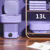 13L Portable Folding Washing Machines Large with Dryer Bucket for Clothes Underwear Sock Small Washer Travel Home Mini Machine