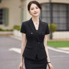 Women's Formal Short Sleeve Blazer and Skirts Sets, Business Outfit for Office Ladies, Elegant Workwear, Gray Black Blue, Summer