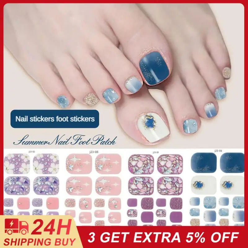 Removable Foot Nai White. Flash Foot Nail Stickers Fashion Exquisite Nail Supplies And Manicure Tools 22 Foot Nail Stickers 2024