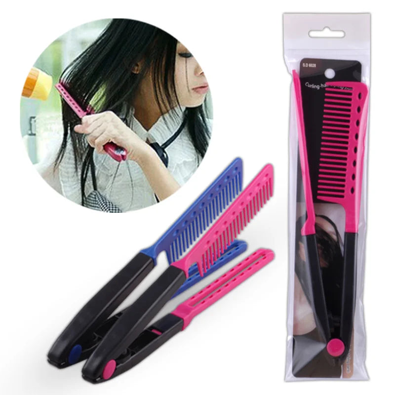 V Type Washable Folding Hair Straightener Comb Hairdressing Brush Comb Hair Styling Clip Tool Barber Accessories Comb for Hair