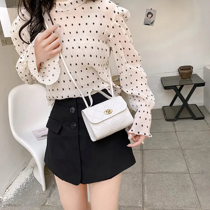 Fashion Simple Women's Bag New Crossbody Bag Mini Shoulder Bag PU Leather Handbag Mobile Phone Coin Purse Bag Small Square Bag