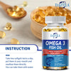 Daitea Omega 3 Fish Oil Capsules - for Nervous System, Skin and Hair Health, Antioxidants - Easy To Swallow