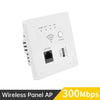 220V Smart Wireless Panel AP 300Mbps Access Point WiFi Repeater Wifi Extender Wall Embedded Router Panel usb socket rj45