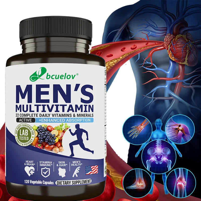 Bcuelov Men's Vitamin and Mineral Supplements - 26 Combinations To Support Overall Immune Health, Vegan