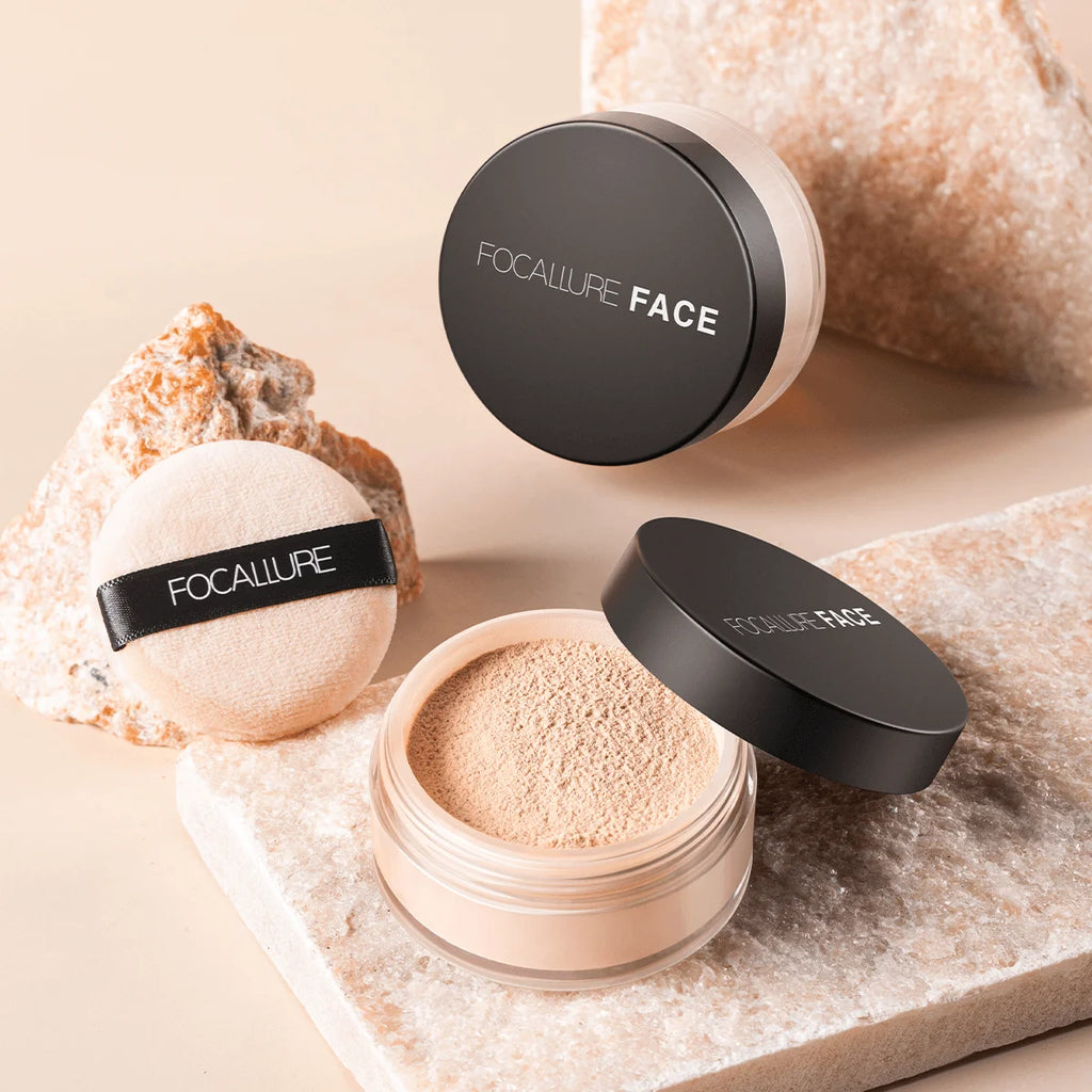 Focallure Invisible Finish Loose Setting Powder Translucent Natural Soft Face Makeup Powder Oil Control Face Loose Powder