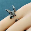 Vintage Dark Dragon Opening Rings for Men Women Cute Animal Silver Color Metal Punk Fashion Finger Ring Fashion Jewelry Party