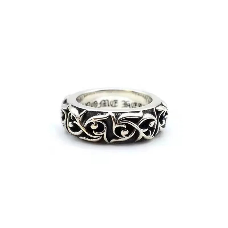 Retro Eternal Vine Ring Silver Color Punk Gothic Vintage Open Ring for Men Women Handmade Designer Jewelry Unisex Accessories