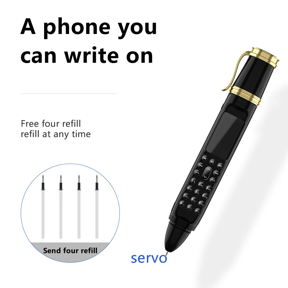 SERVO BM111 Pen Phone Portable Fan 3-in-1 Mobile Phone Dual SIM Bluetooth Dial Recorder Magic Voice Pen Style Telephone Original