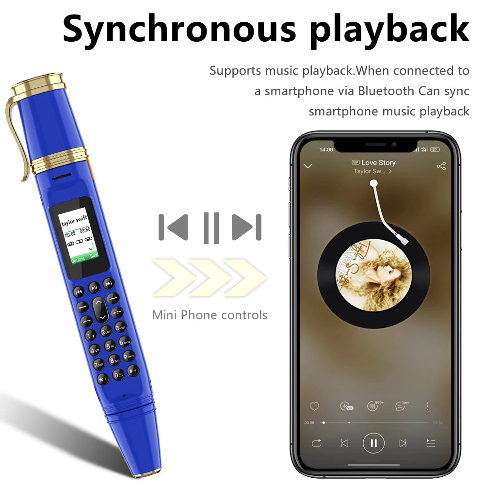 SERVO BM111 Pen Phone Portable Fan 3-in-1 Mobile Phone Dual SIM Bluetooth Dial Recorder Magic Voice Pen Style Telephone Original