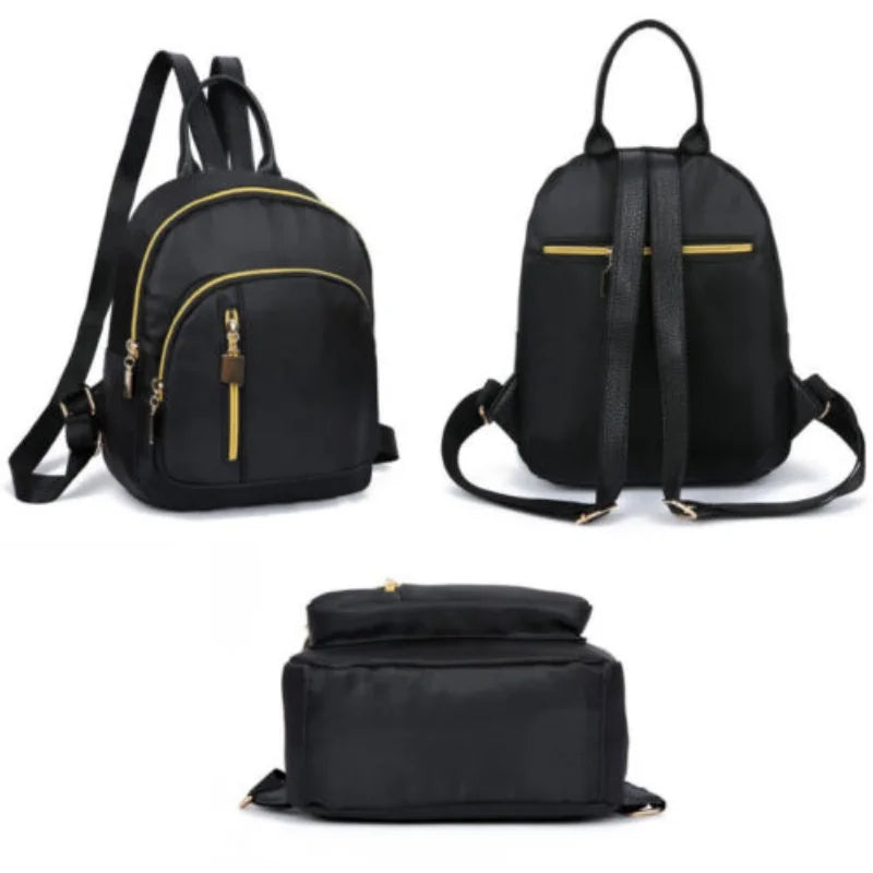 Women Girls Black Nylon Mini Backpack Travel School Backpack Shoulder bags 2022 New