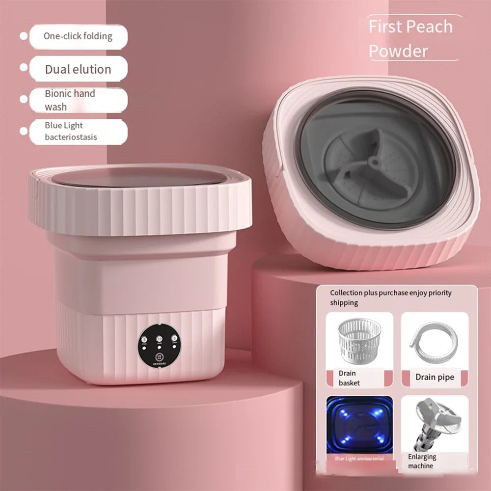 13L Portable Folding Washing Machines Large with Dryer Bucket for Clothes Underwear Sock Small Washer Travel Home Mini Machine