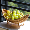 Rattan Fruit Bowl Storage Basket Sundries Baskets Vegetable Plate Food Tray Rattan Fruit Bowl Tray For Coffee Table Woven Basket