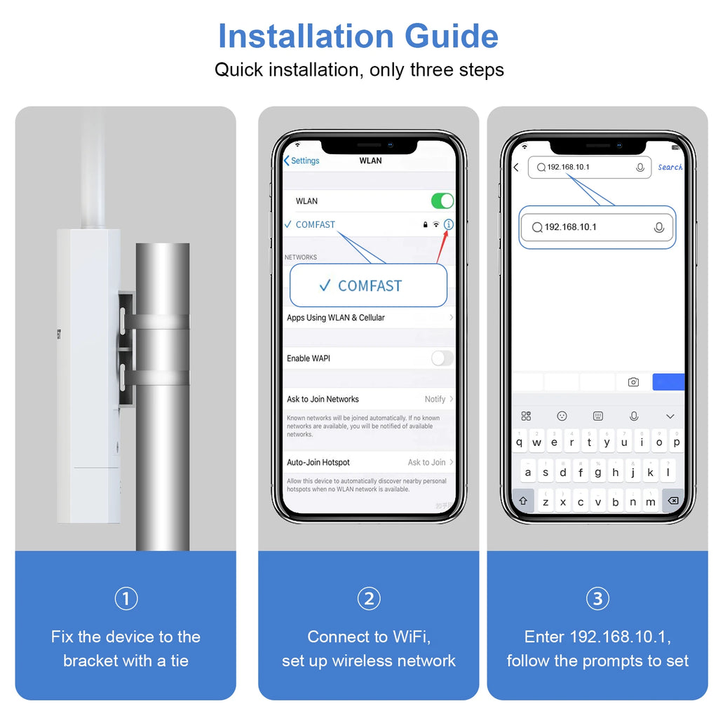 Comfast AC1200 Outdoor Access Point High Power 2.4G 5GHz Gigabit Router/AP/ Repeater Long Range WiFi Antenna For Street Garden