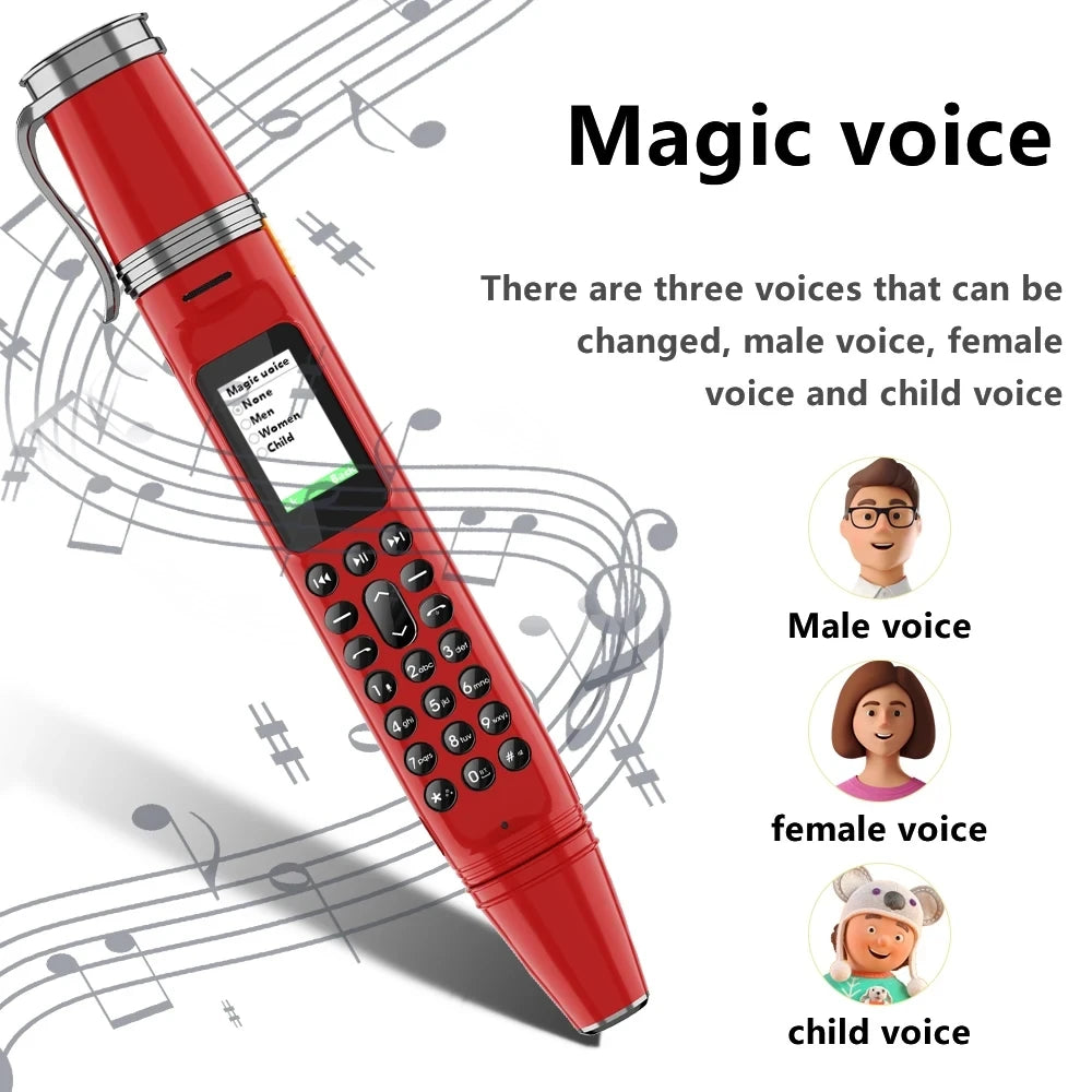 SERVO BM111 Pen Phone Portable Fan 3-in-1 Mobile Phone Dual SIM Bluetooth Dial Recorder Magic Voice Pen Style Telephone Original