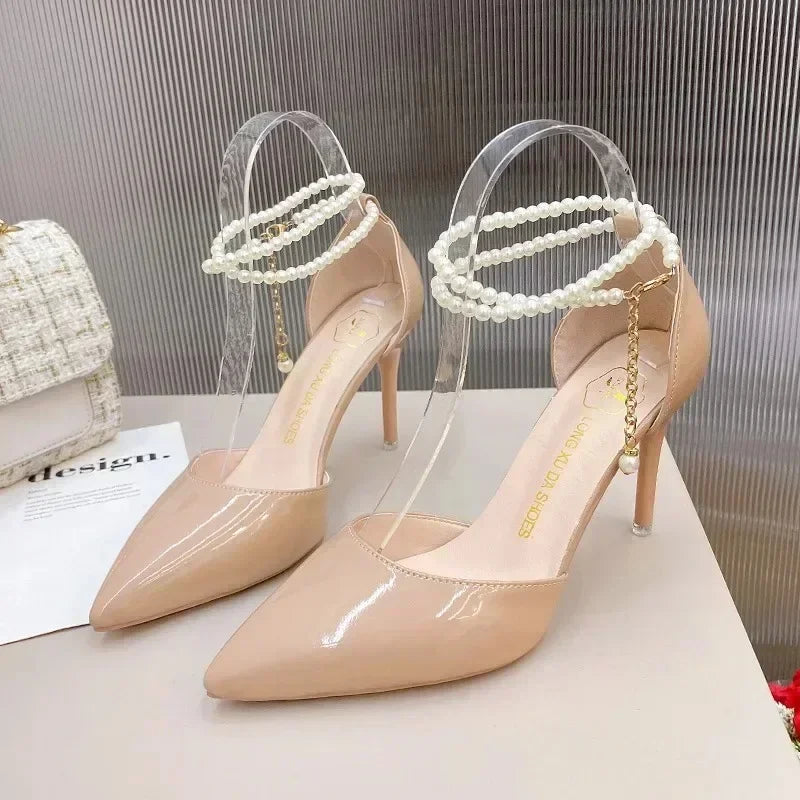 High Quality Nude Women's High Heels New Style 2024 Classic Buckle Women's High Heels Fashion Pointed Toe Elegant Formal Shoes