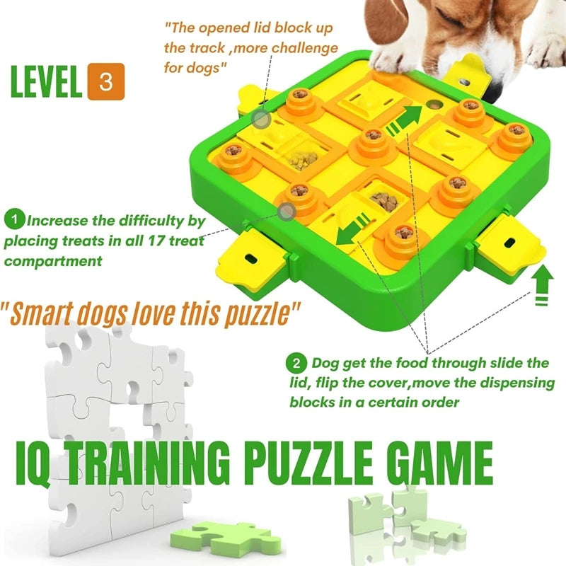 Dog Puzzle Toys Level 3in1 Enrichment Dogs Toys Mental Stimulation Treat Puzzle Feeder Interactive Boredom & Stimulating Dog Toy