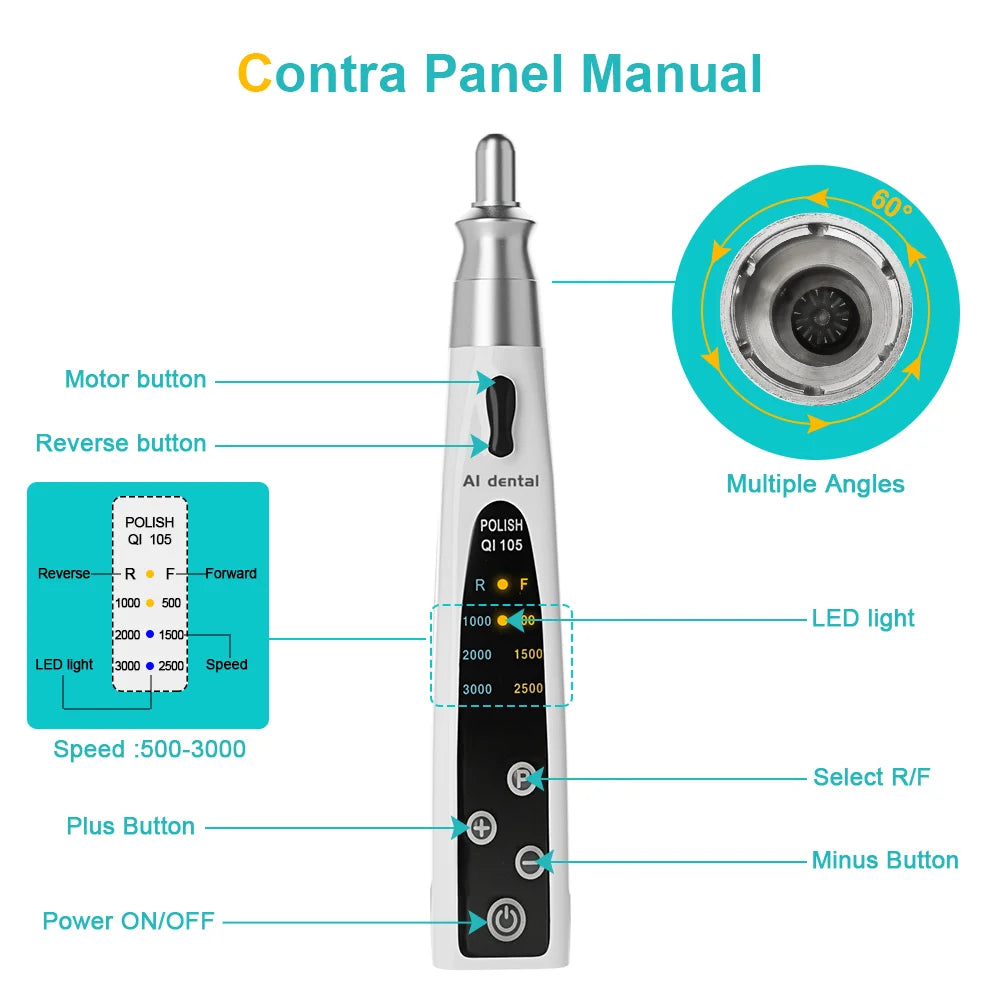 AI-PA-F4/P4 Dental Electric Oral Care Prophy Handpiece 4:1 Reduction Endomotor with Removable for Teeth Polisher Whitening