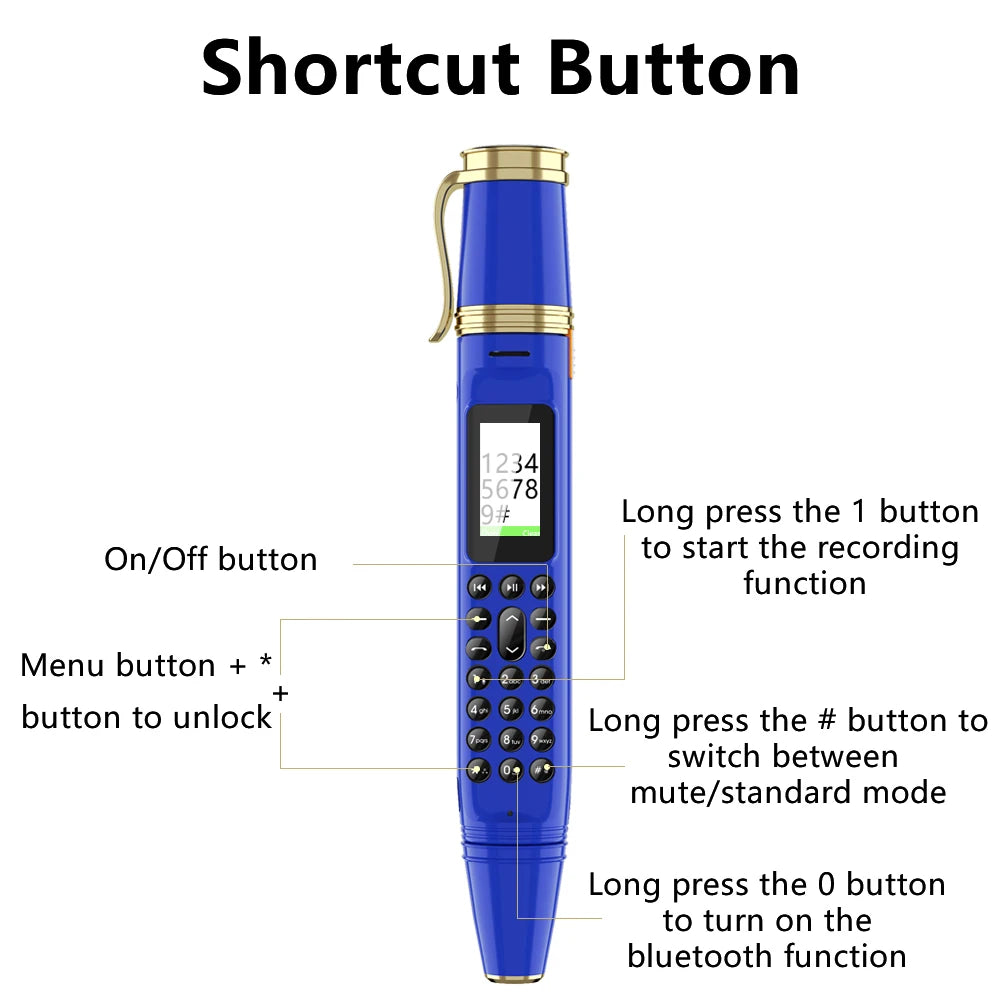 SERVO BM111 Pen Phone Portable Fan 3-in-1 Mobile Phone Dual SIM Bluetooth Dial Recorder Magic Voice Pen Style Telephone Original