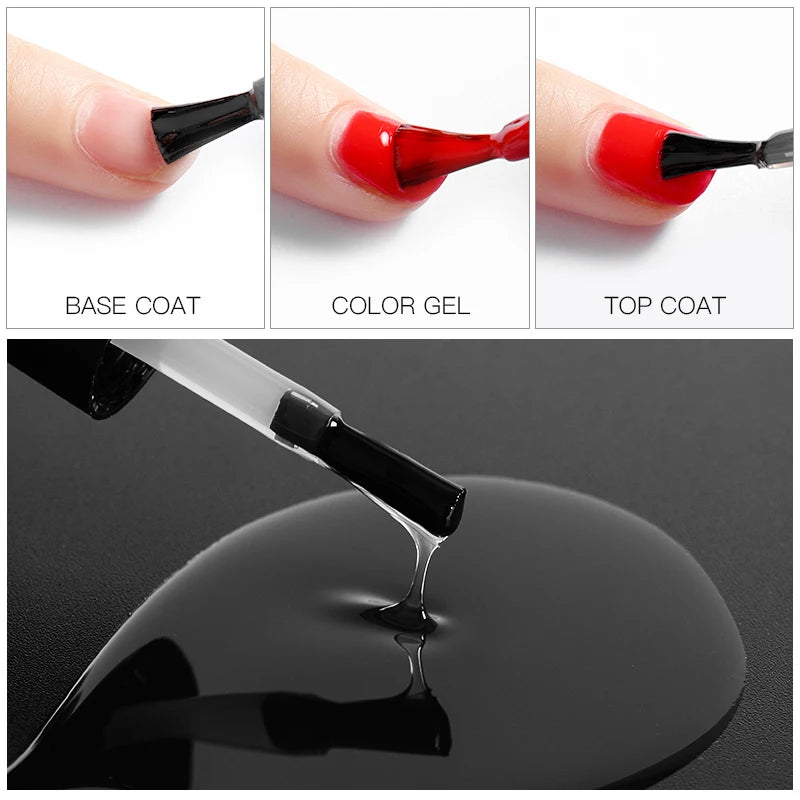 Mtssii 6ml Base And Top Coat Gel Nail Polish Matte Top 1/2/3PCS Varnishes Nail Gel Primer Soak Off Uv Gel Nail Art Gel Manicure