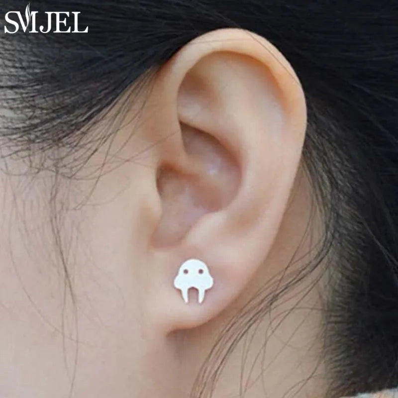 Stainless Steel Mini Stud Earrings Lightning Watermelon Wings Star Mooon Cartilage Ear Piercing Jewelry Key Lock Shape Studs