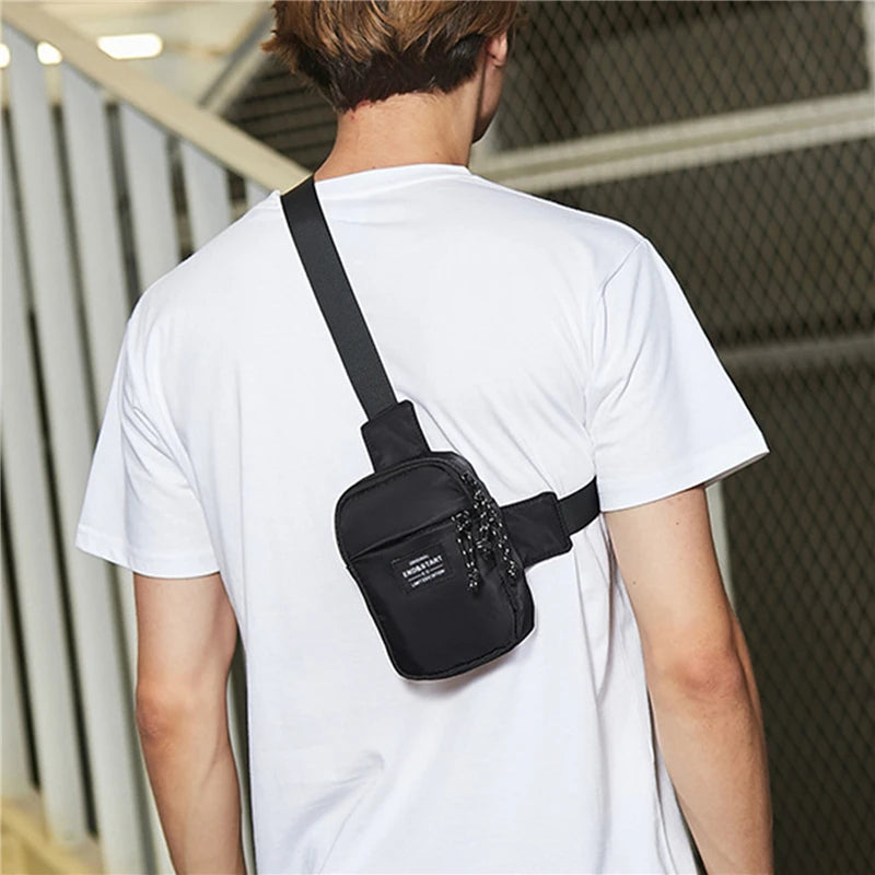 Men's Chest Bag 2023 Small Fashion Male Crossbody Bags Oxford Cloth Mini Mobile Phone Bag Shoulder Side Pouch for Husband Sports