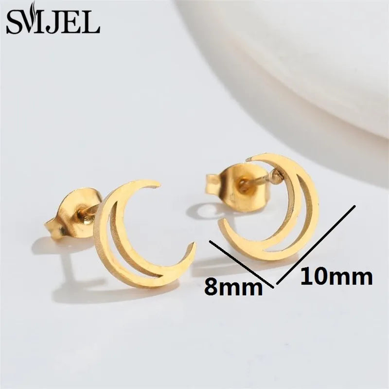 Stainless Steel Mini Stud Earrings Lightning Watermelon Wings Star Mooon Cartilage Ear Piercing Jewelry Key Lock Shape Studs