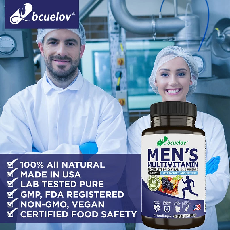 Bcuelov Men's Vitamin and Mineral Supplements - 26 Combinations To Support Overall Immune Health, Vegan