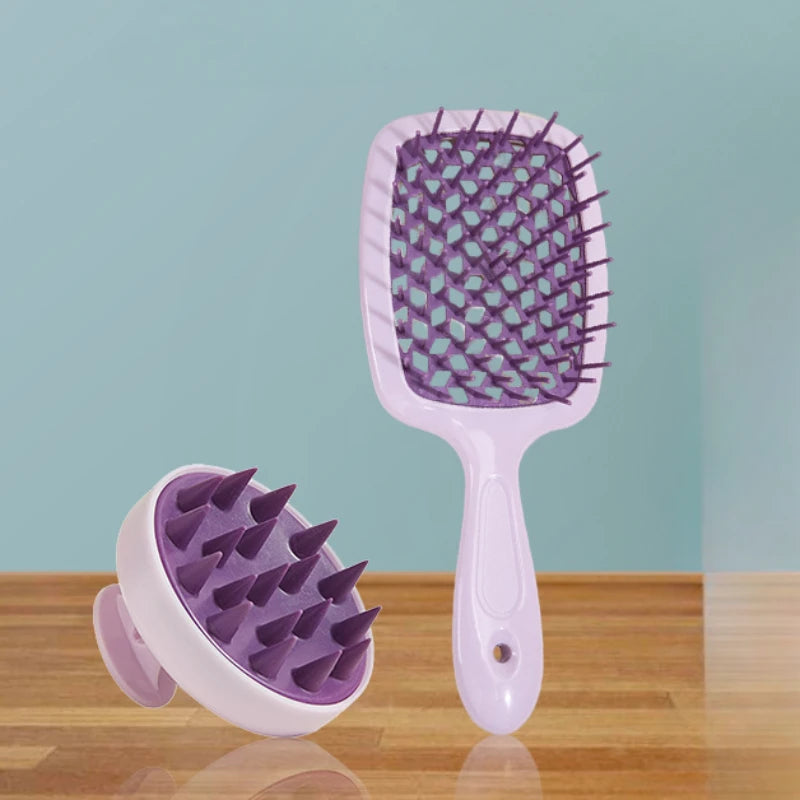 Shampoo Brush Scalp Massage Spray Bottle Dispenser Bottle Hollow Comb Styling Comb Hair Set Hair Brushes Set Women Hair Tools