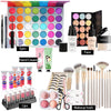 Makeup Box Set Cosmetic Gift Box Eyeshadow Eyeliner Eyebrow Pen Lipstick Lip Gloss Primer Foundation Loose Powder Brushes Puff