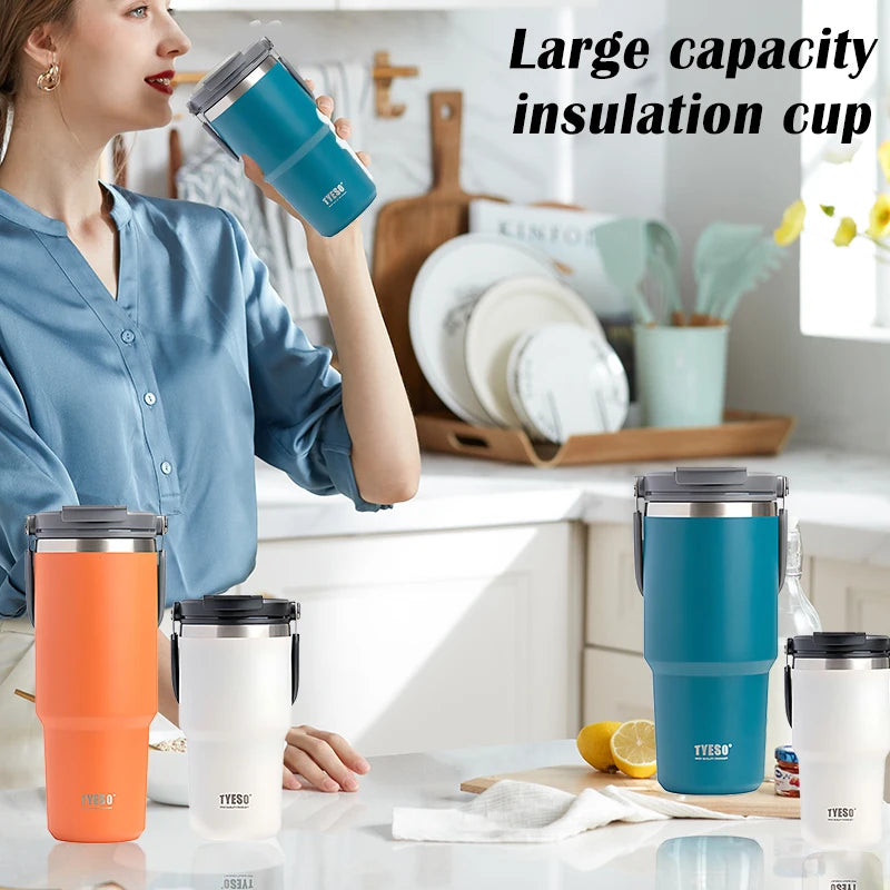 Stainless Steel Thermos Bottle Tyeso Coffee Cup Portable Insulation Cold And Hot Travel Fitness Mug Leakproof Vacuum Flask