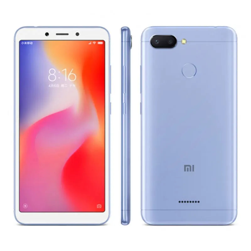 Xiaomi Redmi 6 Smartphone  googleplay Mobile Phone 5.45" Full Screen AI Face ing used phone