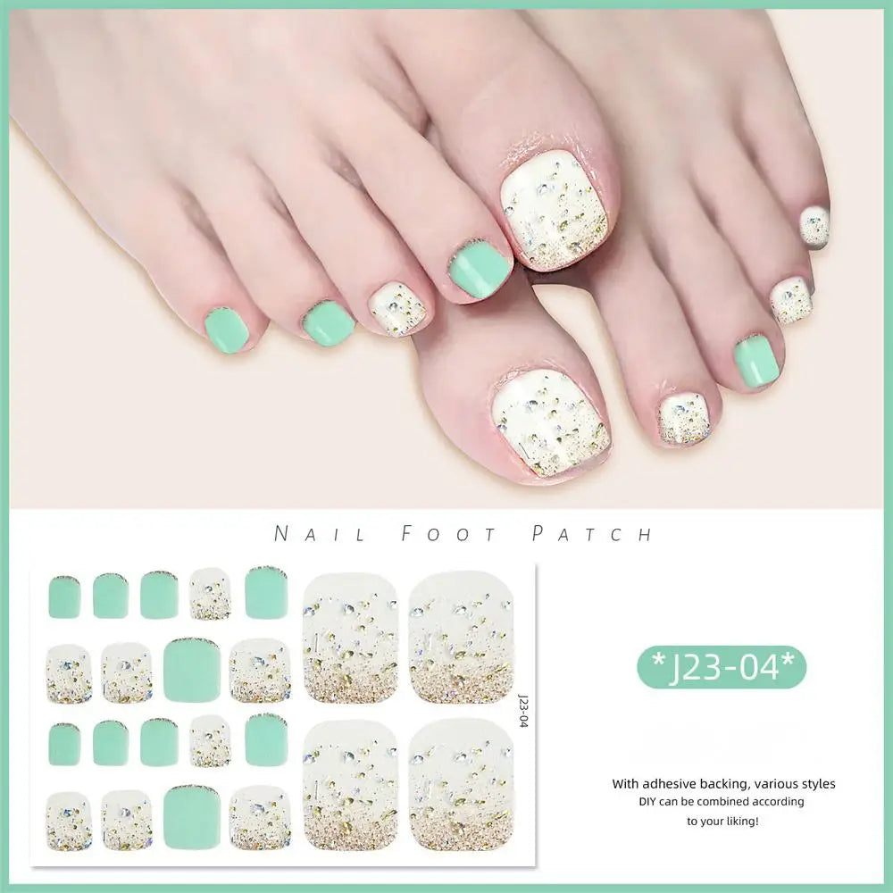 Removable Foot Nai White. Flash Foot Nail Stickers Fashion Exquisite Nail Supplies And Manicure Tools 22 Foot Nail Stickers 2024