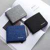 Thin Canvas Men Wallet Card Holder Men'S Purse Coin Pouch Id Card Holder Foldable Multifunction Money Bag Business Short Purse