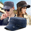 Hat Men's Korean Washed-out Denim Embroidery Military Cap Outdoor Sunshade