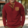 Patch Pocket Jacket Stand Collar Long Sleeve Corduroy Multicolor Hoodie